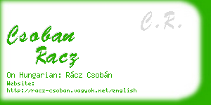 csoban racz business card