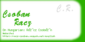 csoban racz business card